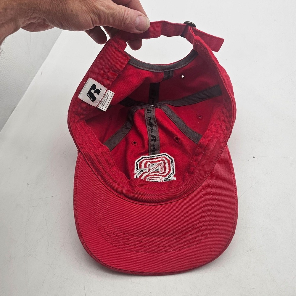 NC State Wolfpack Hat Cap Strap Back Mens One Size Red NCAA Football Russell - Picture 8 of 10